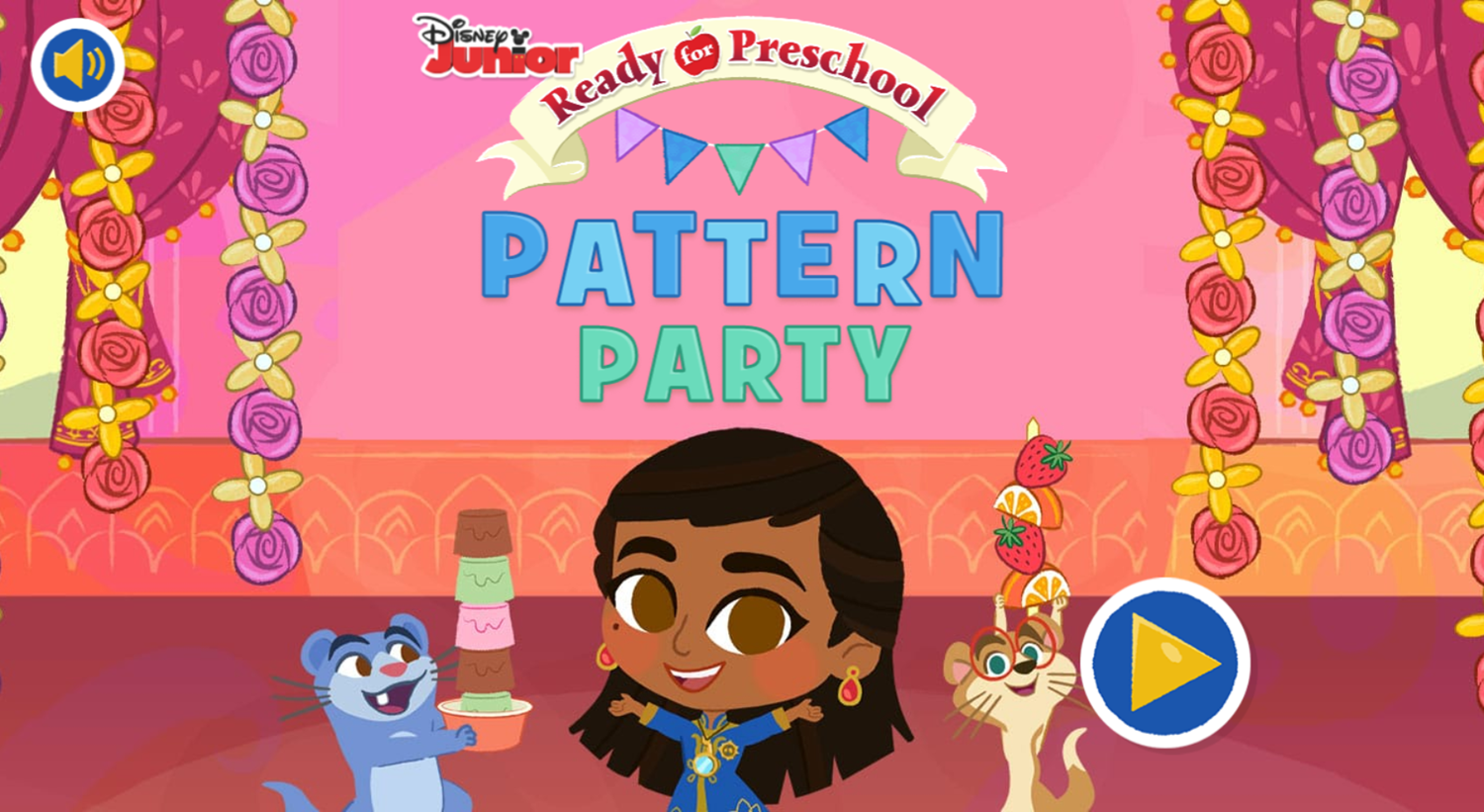 Disney Jr Mira Pattern Party Game Welcome Screen Screenshot.