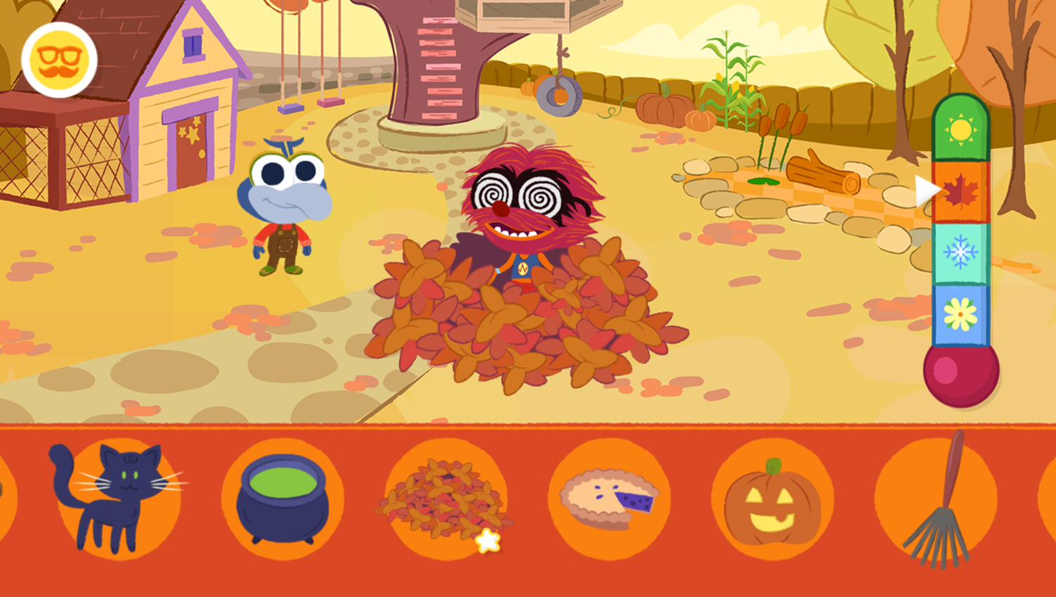 Disney Jr Muppet Babies Animal's Silly Seasons Game Fall Screenshot.