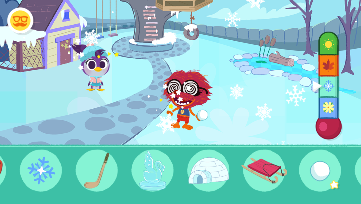 Disney Jr Muppet Babies Animal's Silly Seasons Game Winter Screenshot.