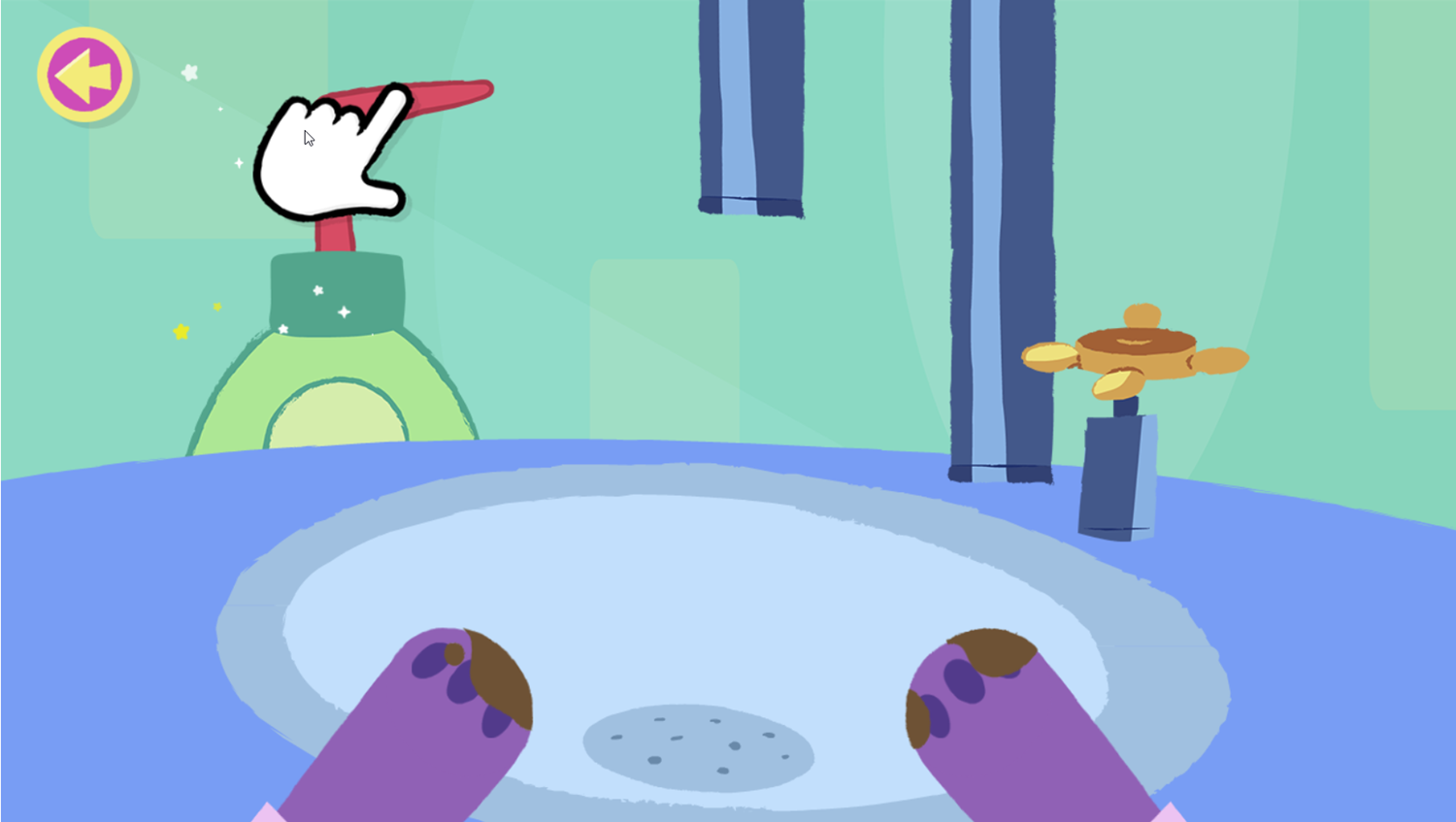 Disney Jr Wash-Up Play Day Game Click To Apply Shampoo Screenshot.