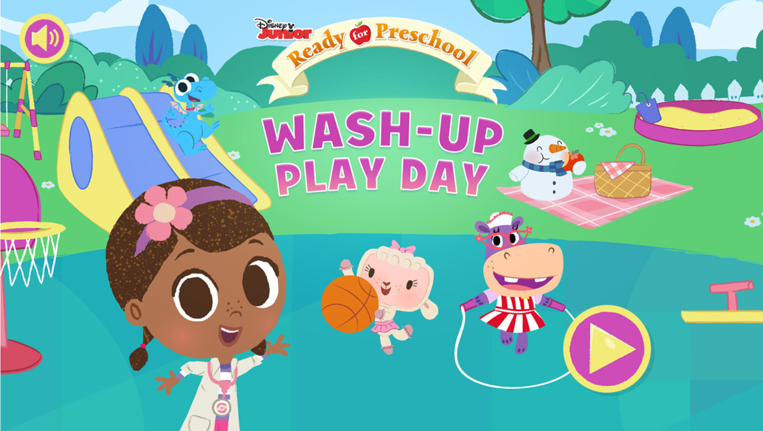 Disney Jr Wash-Up Play Day Game Welcome Screen Screenshot.