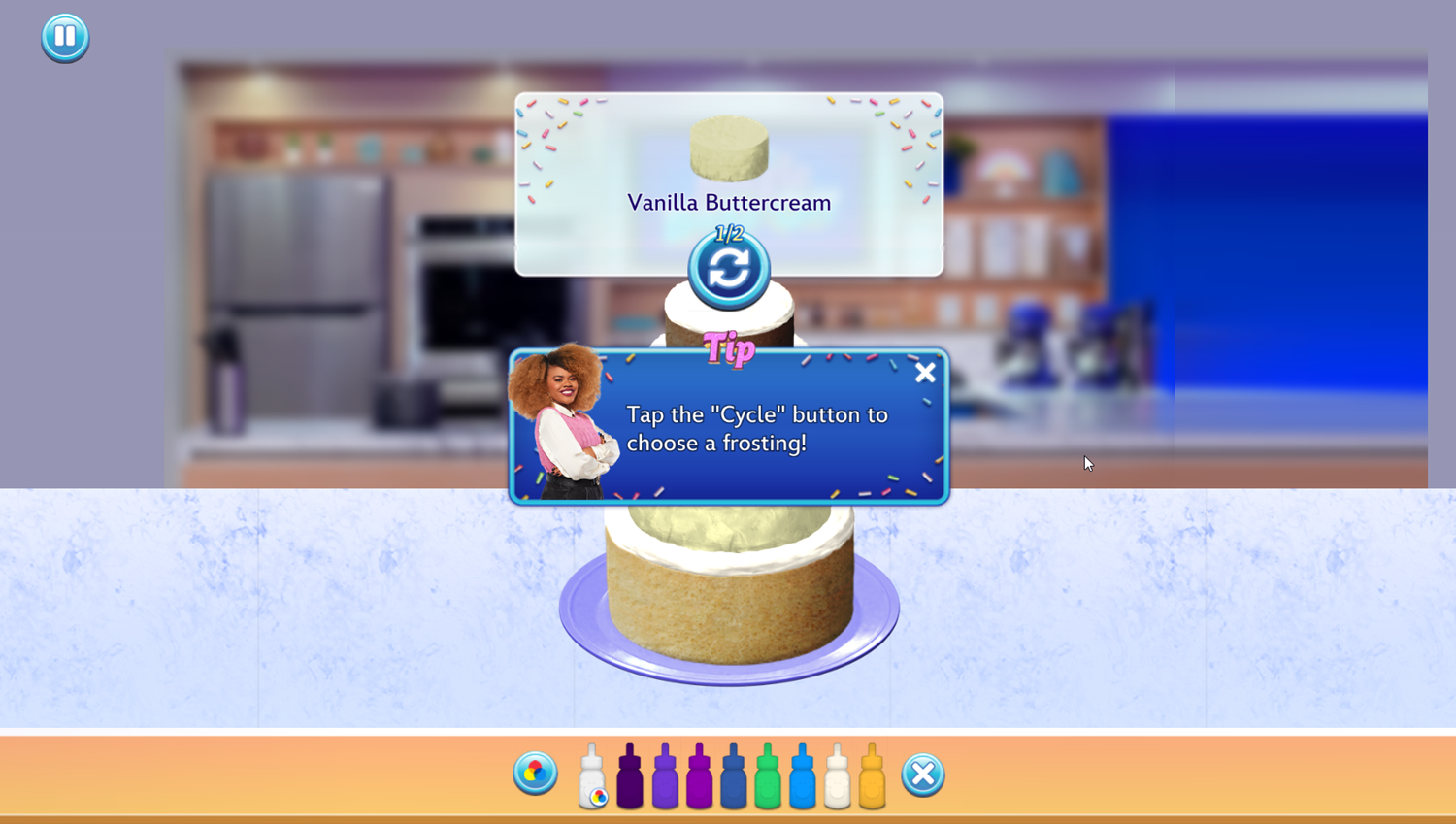 Disney Magic Bake Off Bake My Day Game Choose Frosting Screenshot.