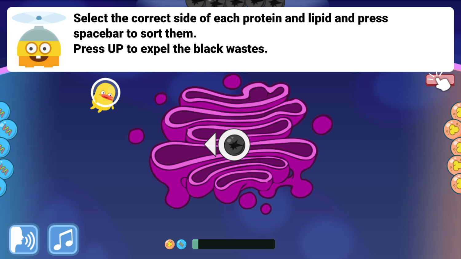 DocDuck Parts of the Cell Game Control Golgi Apparatus Screenshot.