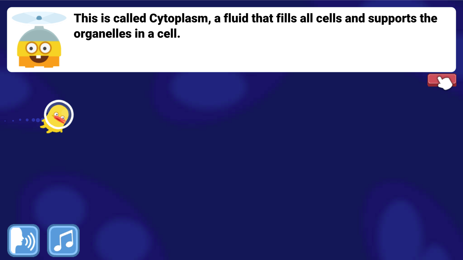 DocDuck Parts of the Cell Game Cytoplasm Screenshot.