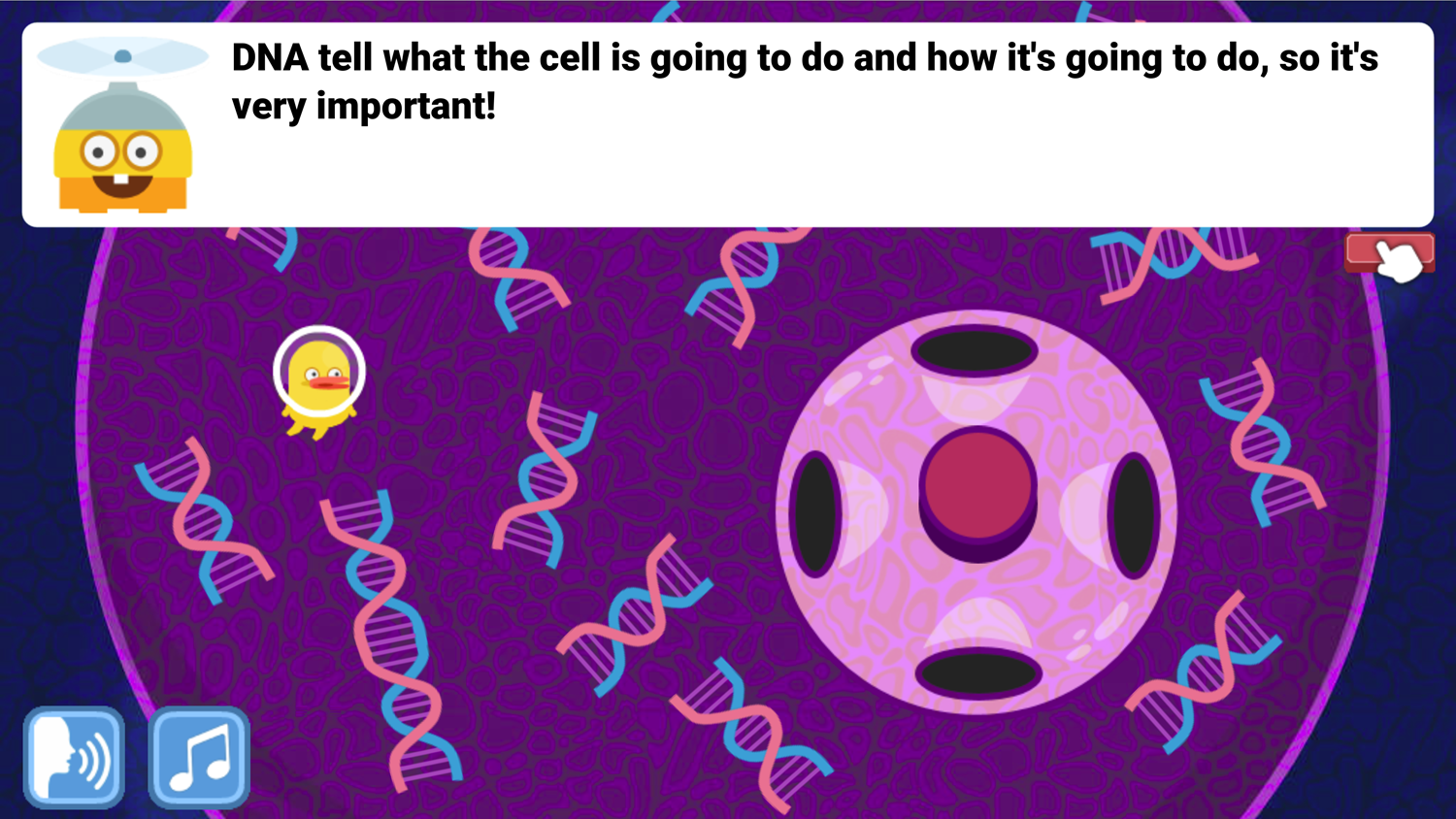 DocDuck Parts of the Cell Game DNA Screenshot.