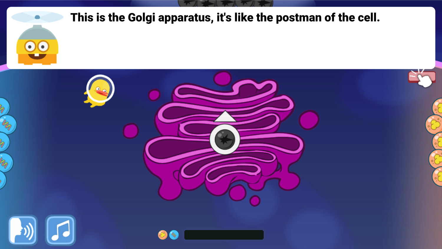 DocDuck Parts of the Cell Game Golgi Apparatus Postman Screenshot.