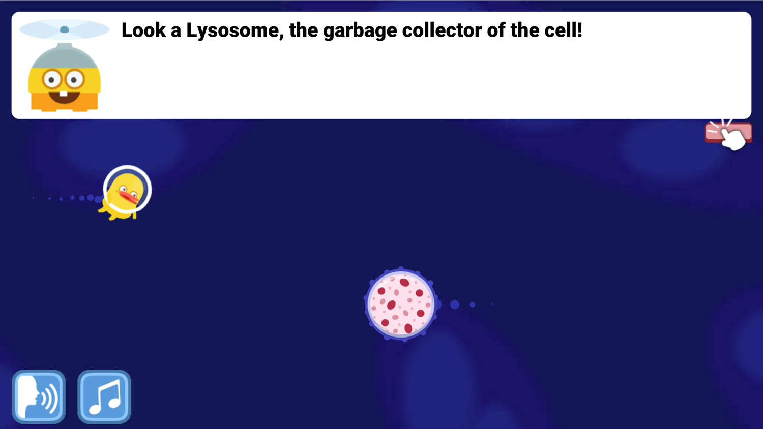 DocDuck Parts of the Cell Game Lysosome Garbage Collector Screenshot.