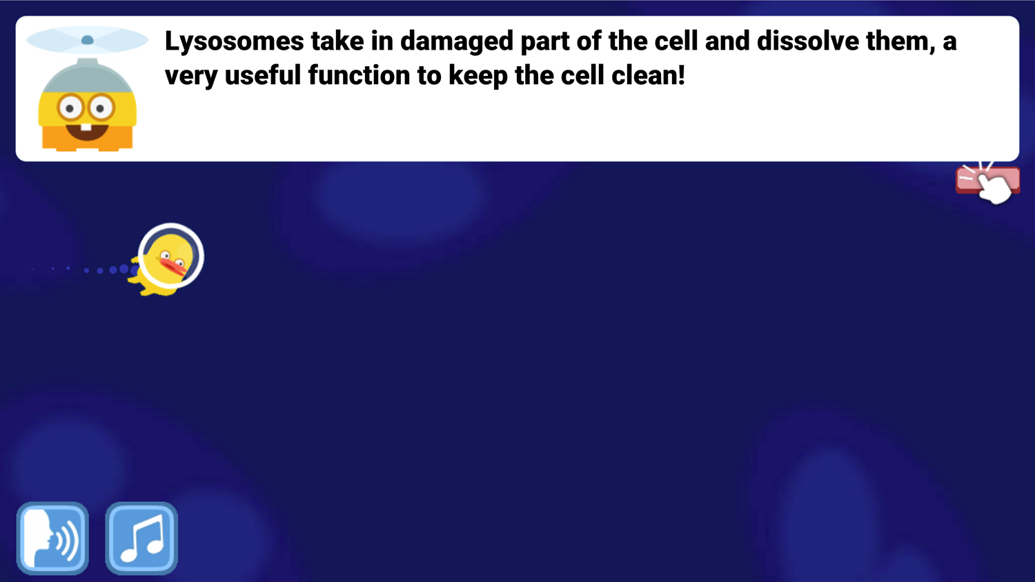 DocDuck Parts of the Cell Game Lysosomes Keep Cells Clean Screenshot.