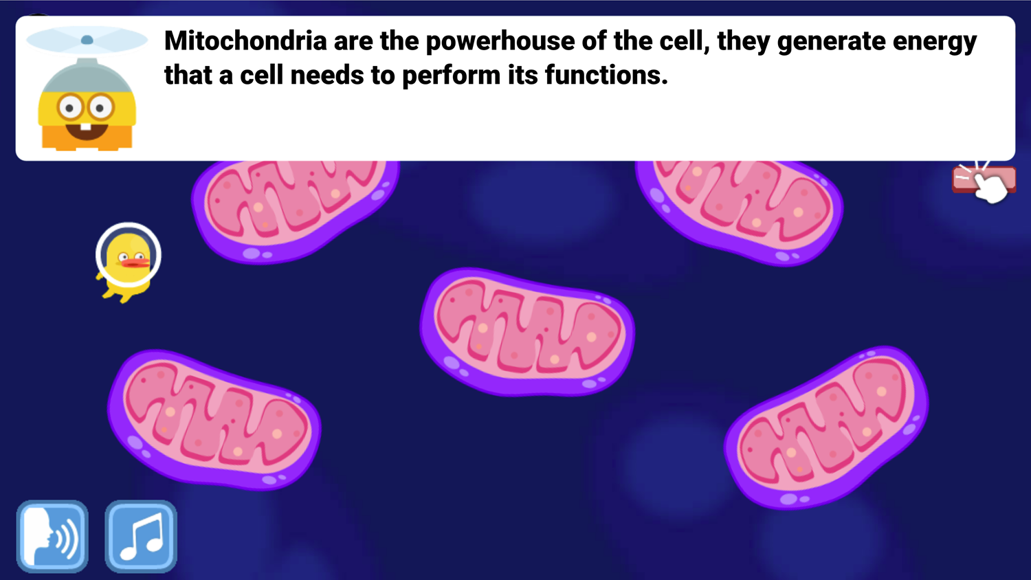 DocDuck Parts of the Cell Game Mitochondria Generate Energy Screenshot.