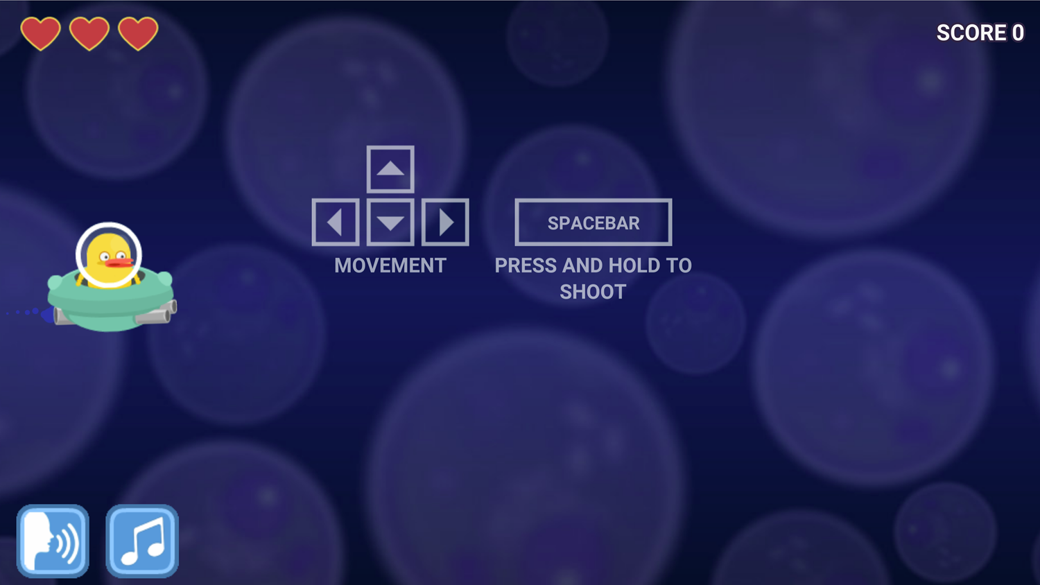 DocDuck Parts of the Cell Game Movement Instructions Screen Screenshot.