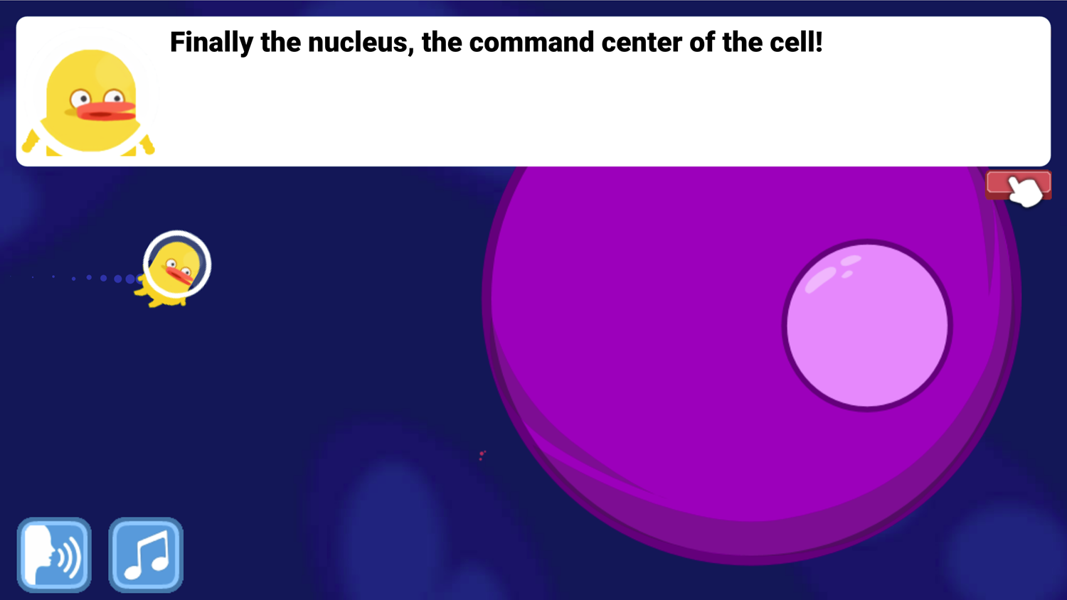 DocDuck Parts of the Cell Game Nucleus Screenshot.