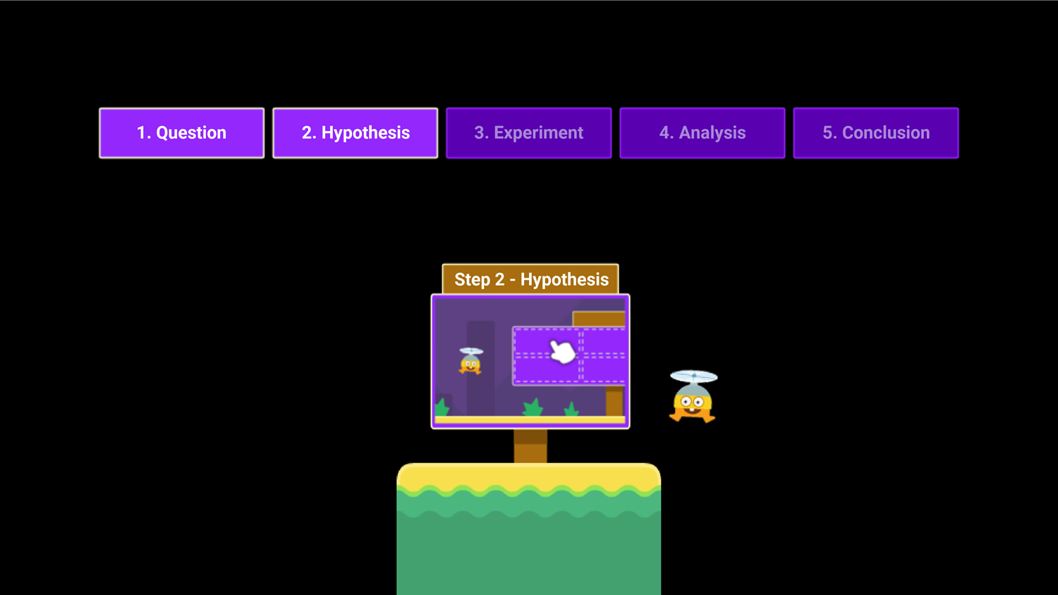 DocDuck Scientific Method Game Hypothesis Screen Screenshot.