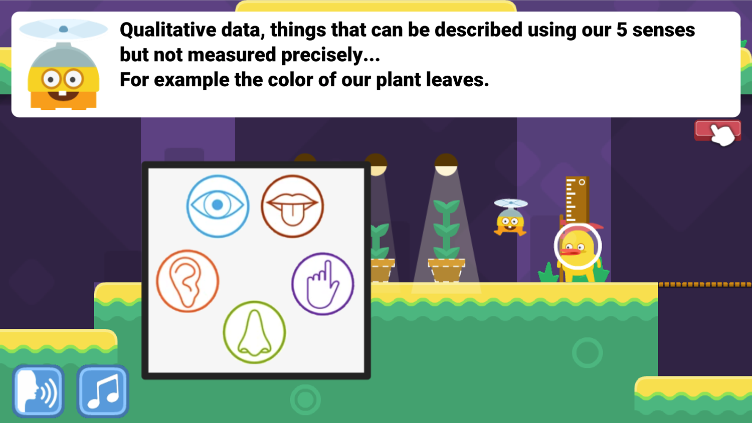 DocDuck Scientific Method Game Qualitative Data Screenshot.