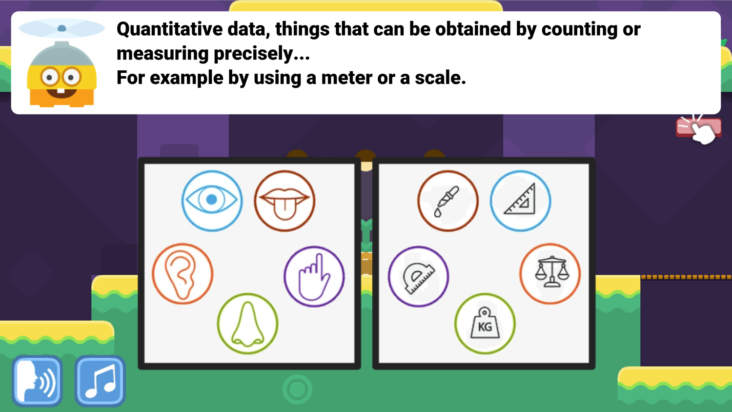 DocDuck Scientific Method Game Quantitative Data Screenshot.