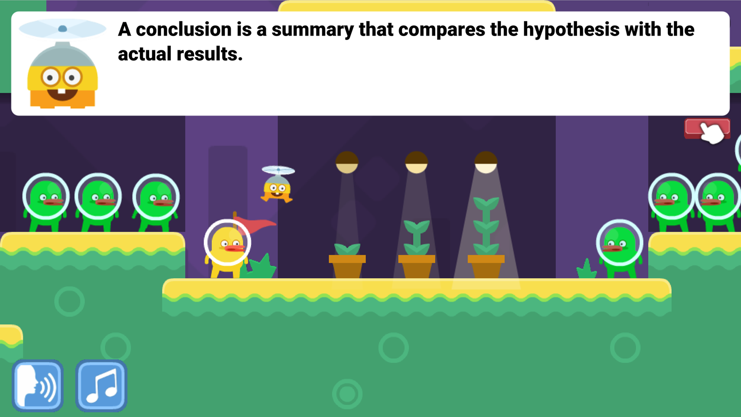 DocDuck Scientific Method Game What is a Conclusion Screenshot.