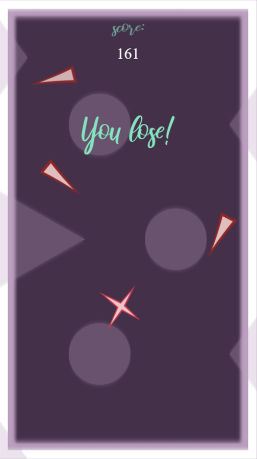 Dodge Falling Objects Game Over Screen Screenshot.