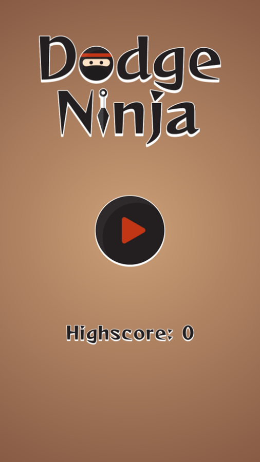 Dodge Ninja Game Welcome Screen Screenshot.