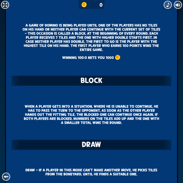 Domino Battle Game Instructions Screenshot.