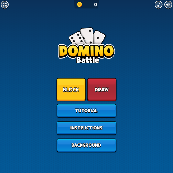 Domino Battle Game Welcome Screen Screenshot.
