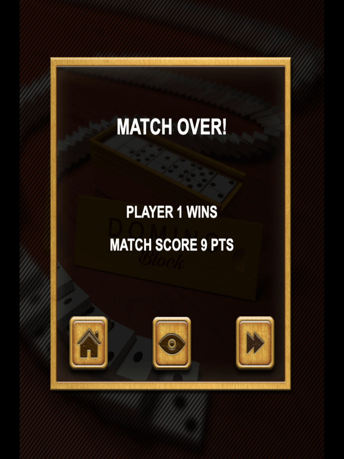 Domino Block Game Match Over Screenshot.