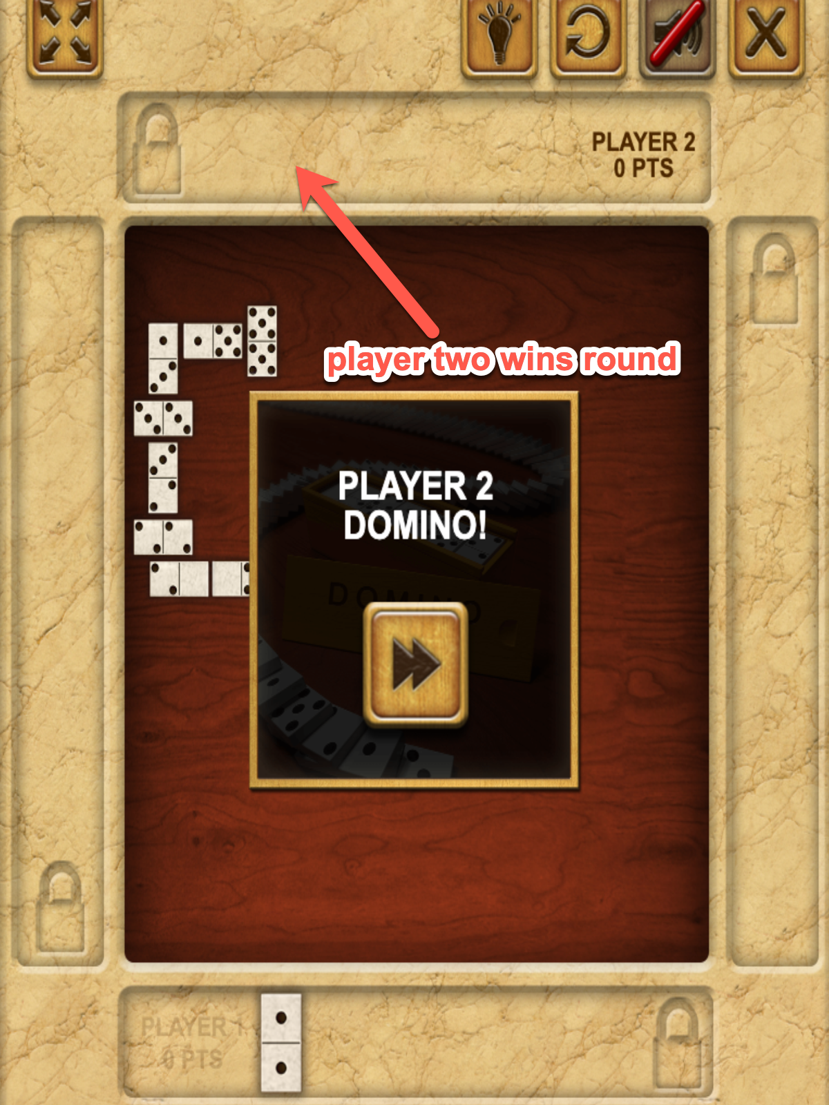 Domino Block Game Wins Round Screenshot.