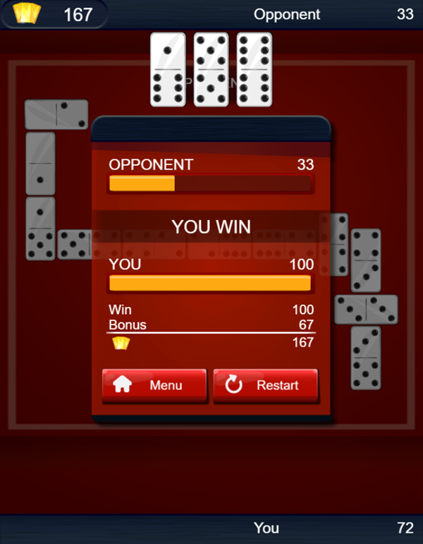 Domino Legend Game Win Screenshot.