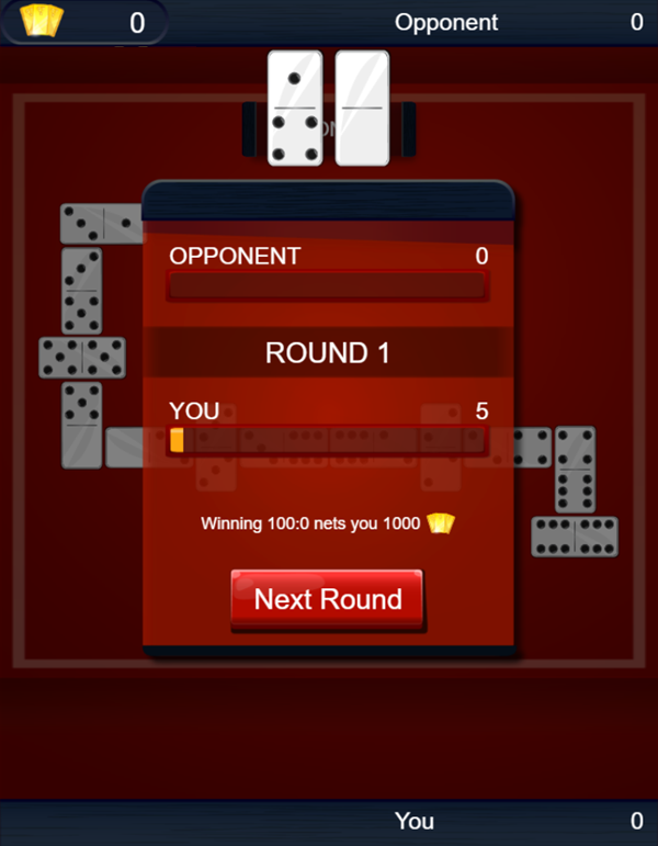 Domino Legend Game Round Complete Screenshot.