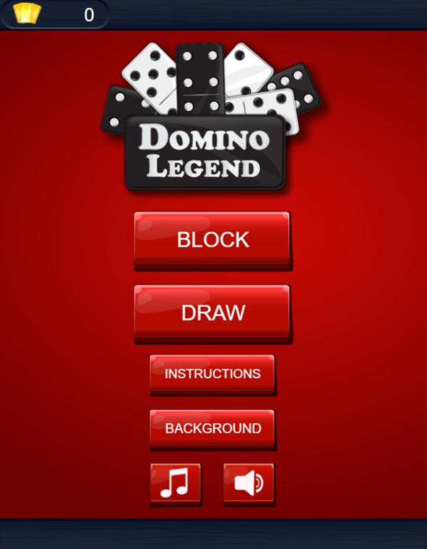 Domino Legend Game Welcome Screen Screenshot.