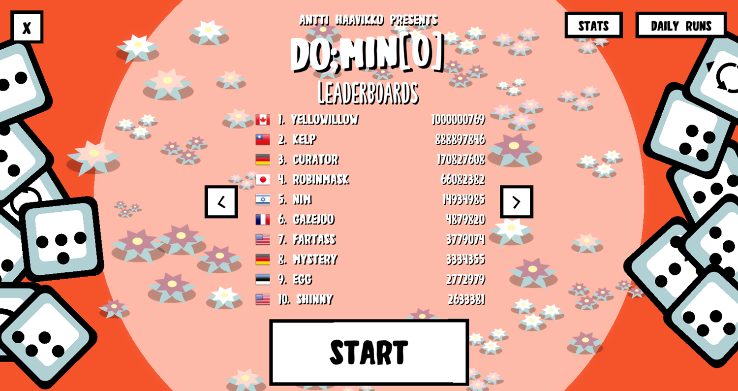 Domino With Cards Game Welcome Screen Screenshot.