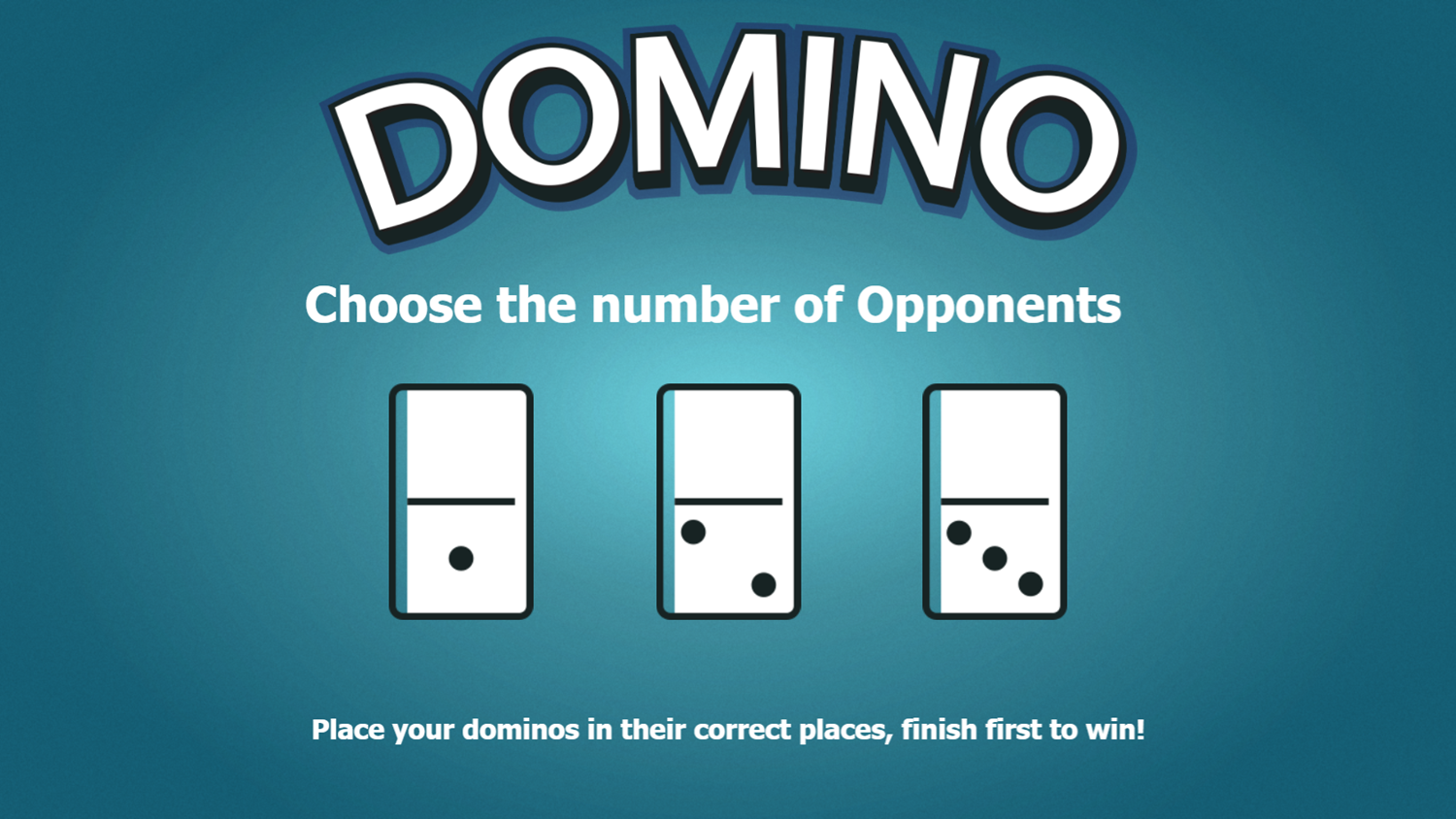 Domino Game Welcome Screen Screenshot.