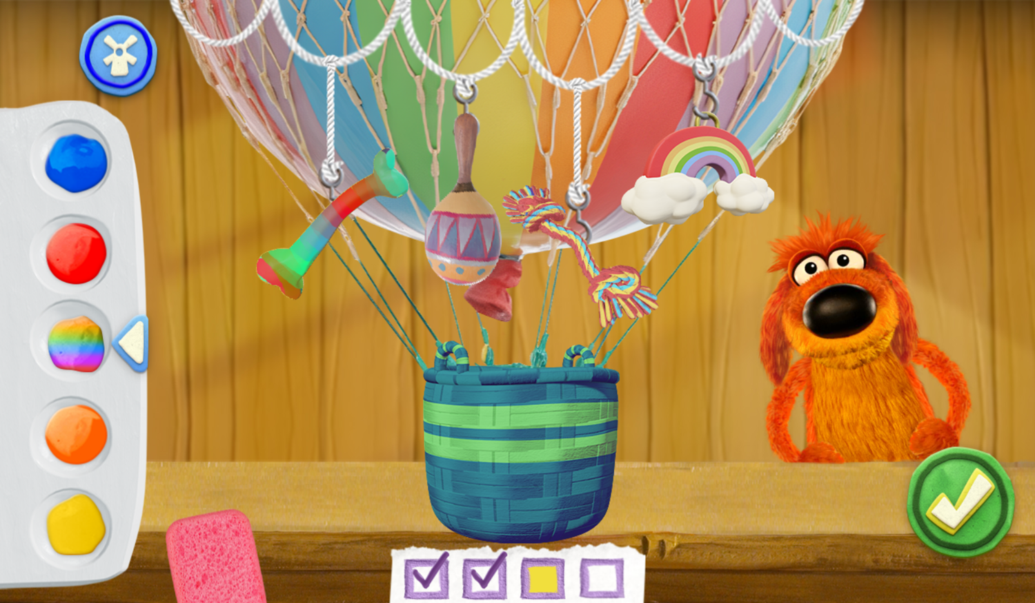 Donky Hodie Art Pals Game Hot Air Balloon Design Screenshot.