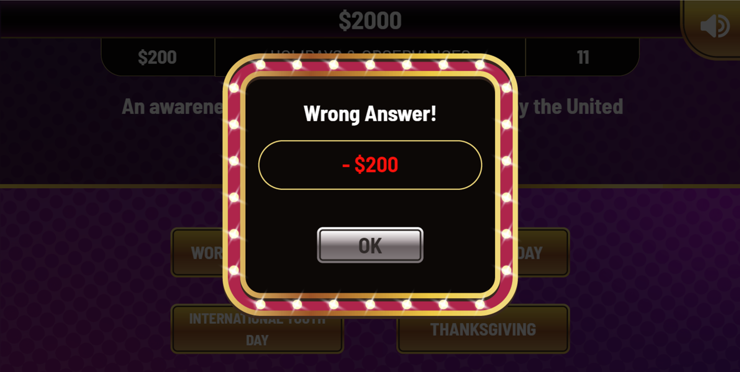 Don't Jeopardize This Game Wrong Answer Screen Screenshot.