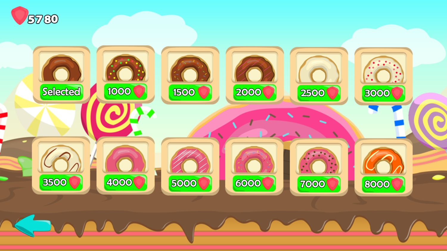 Donut Lover 2 Game Shop Screen Screenshot.