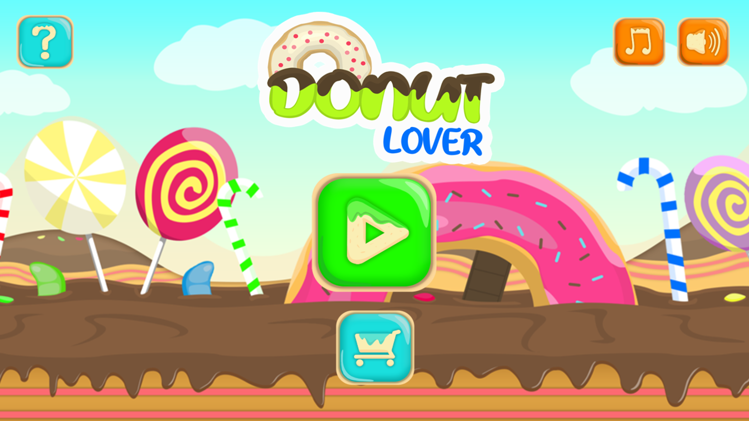 Donut Lover 2 Game Welcome Screen Screenshot.