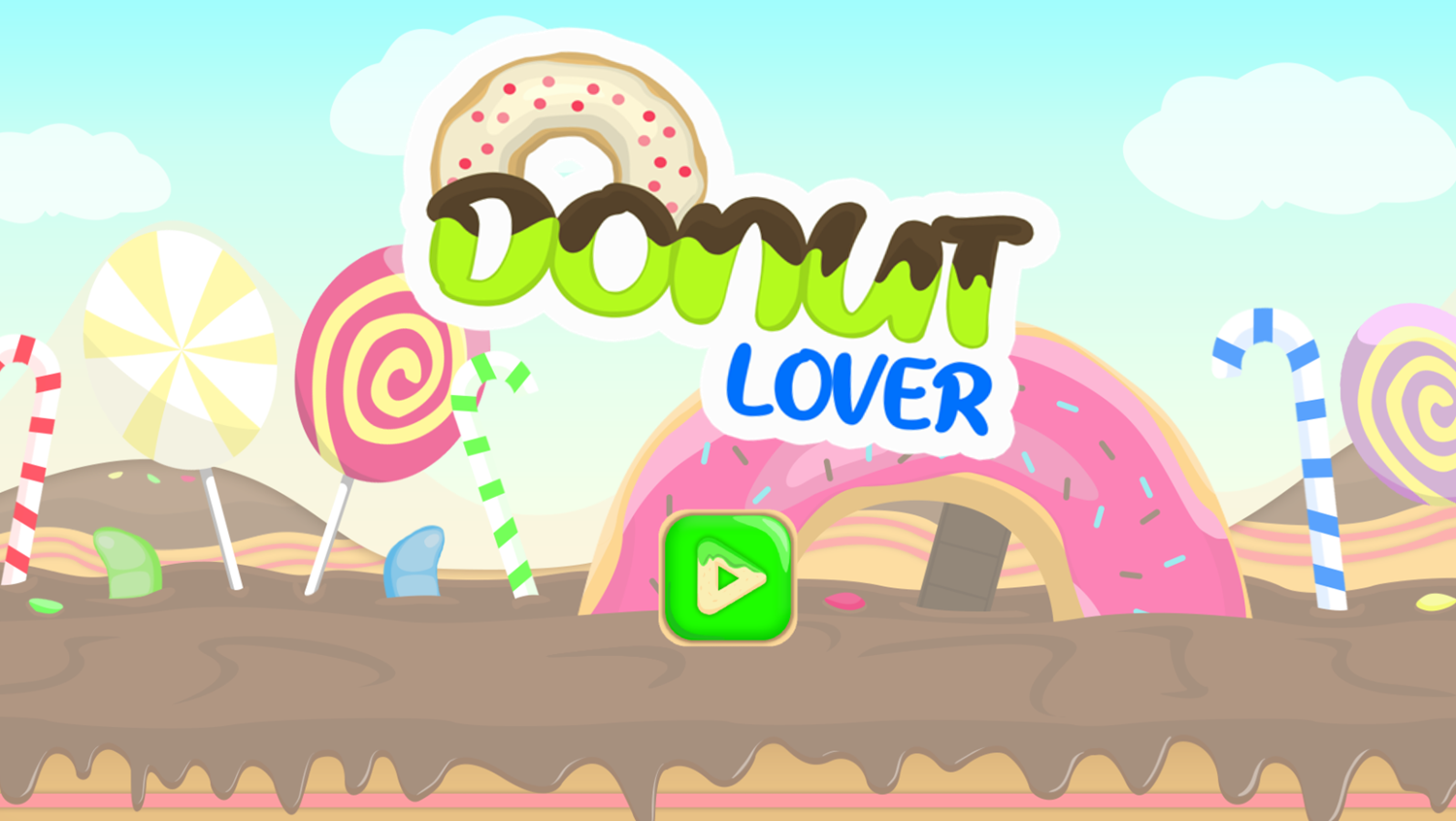 Donut Lover Game Welcome Screen Screenshot.
