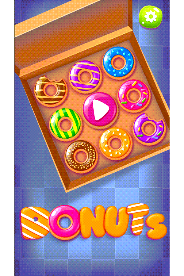 Donuts Game Welcome Screen Screenshot.