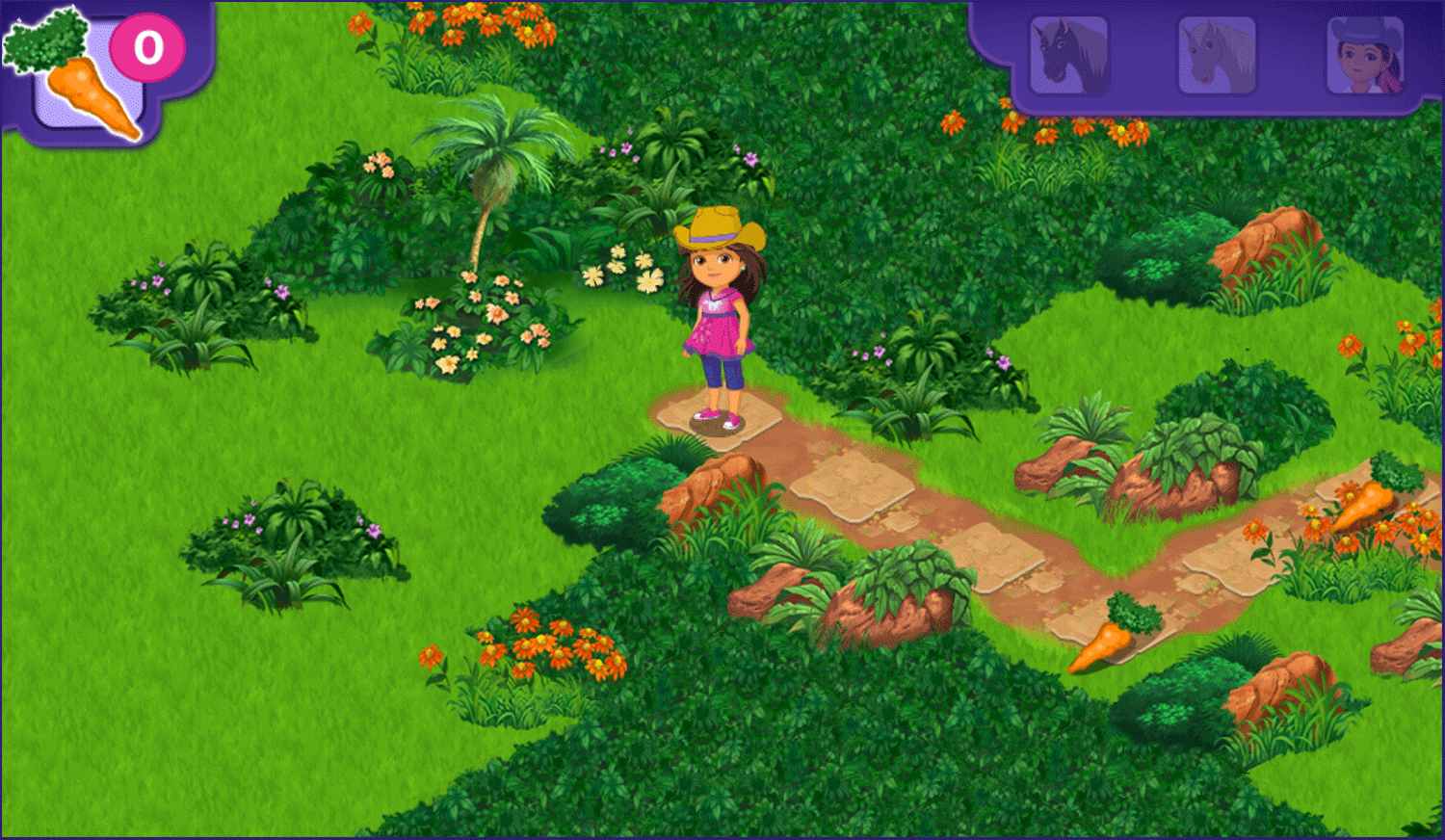 Dora and Friends Legend of the Lost Horses Game Start Screenshot.