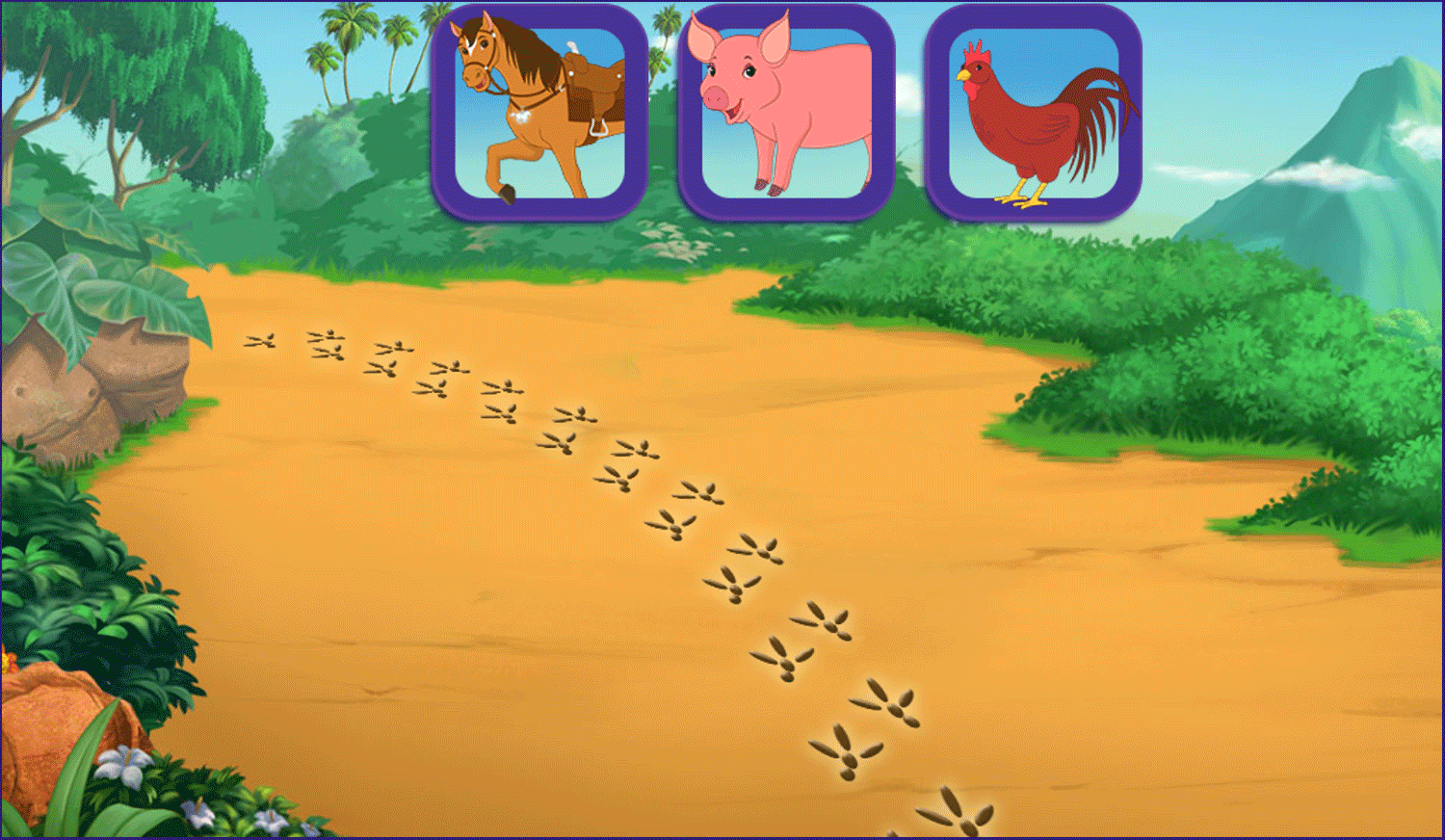 Dora and Friends Legend of the Lost Horses Game Track Footprints Screenshot.