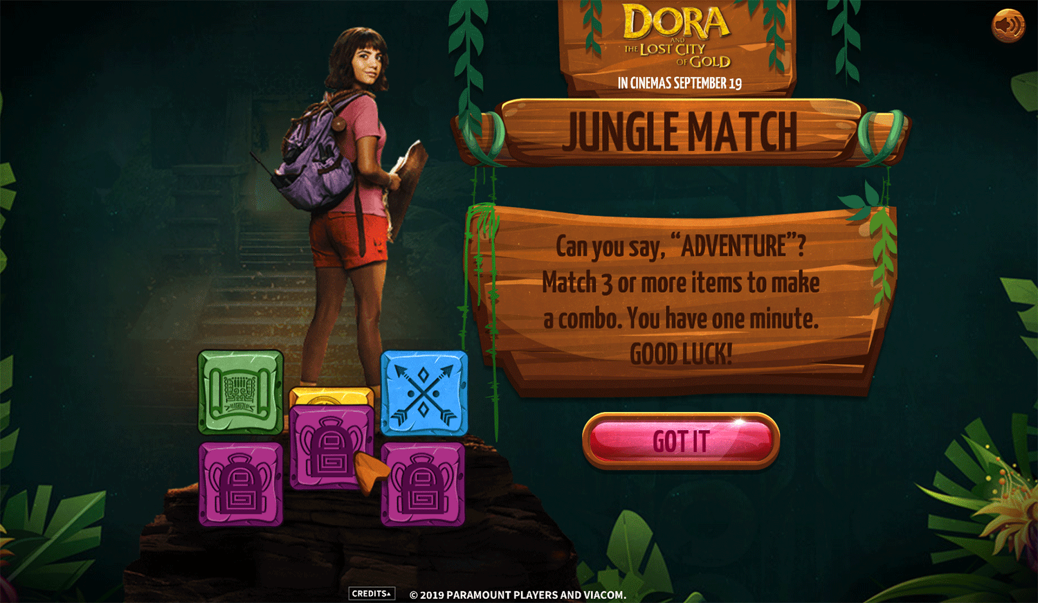Dora Jungle Match Game How To Play Screenshot.