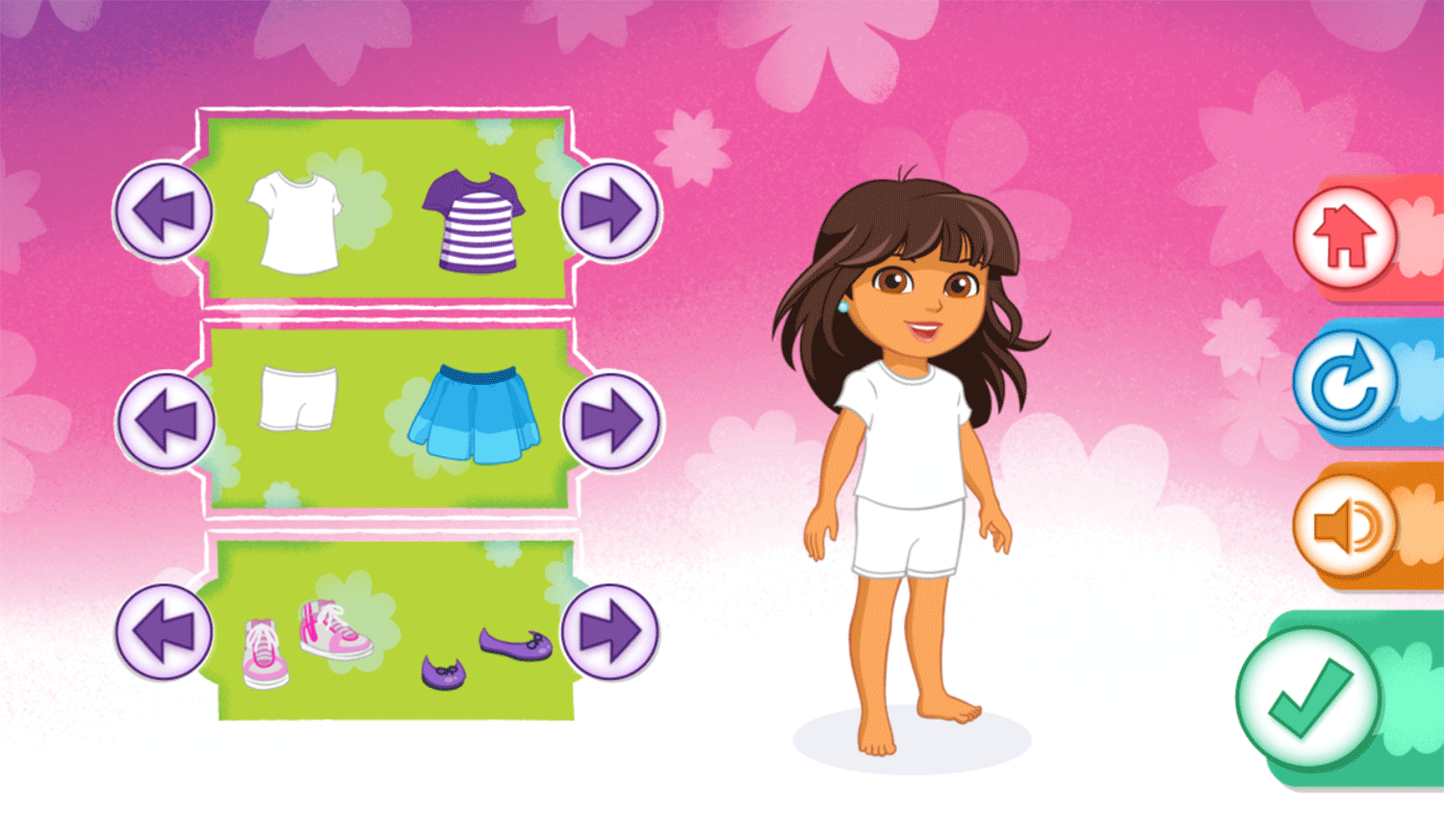 Dora's Wonderful Wardrobe Dress Up Game Default Dora Model Screenshot.