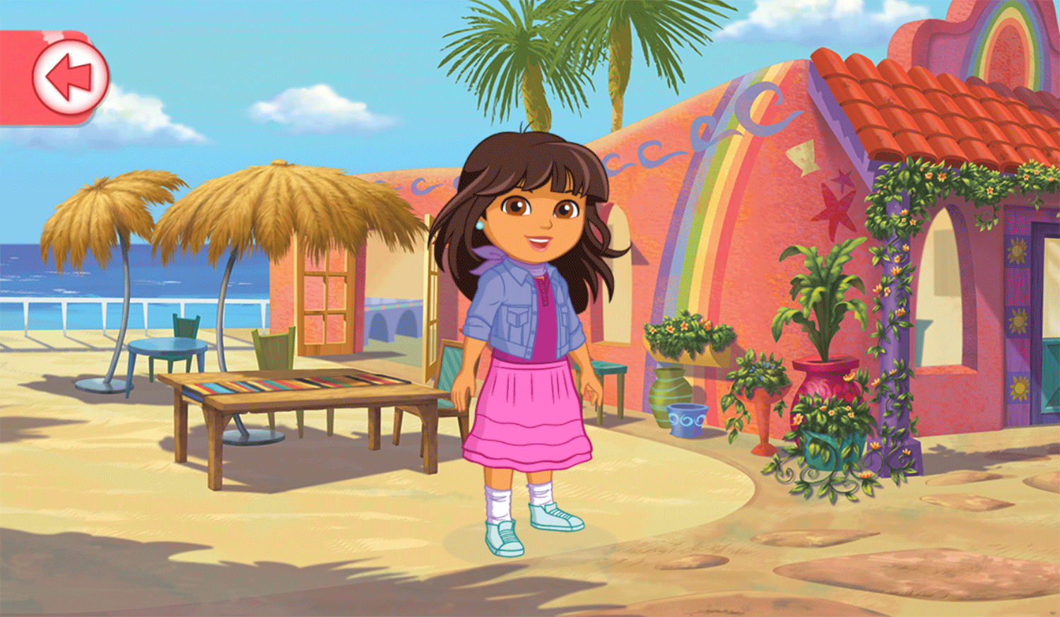 Dora's Wonderful Wardrobe Dress Up Game Final Layout Screenshot.