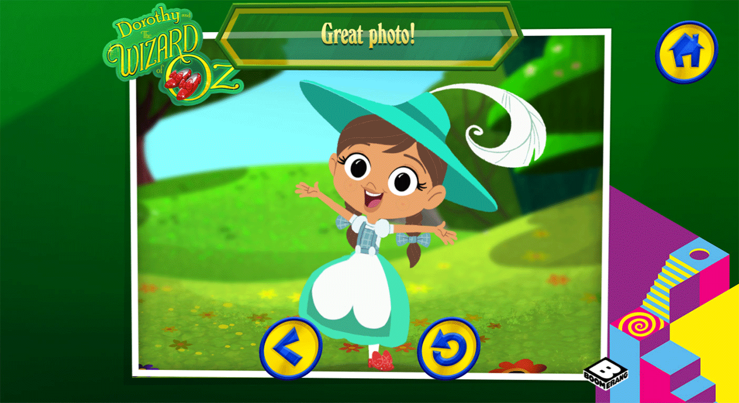 Dorothy and the Wizard of Oz Dress Up Game Final Layout Screenshot.