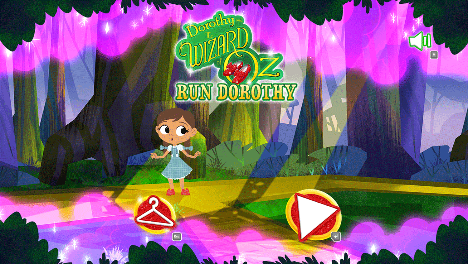 Dorothy and the Wizard of Oz Run Dorothy Game Welcome Screen Screenshot.