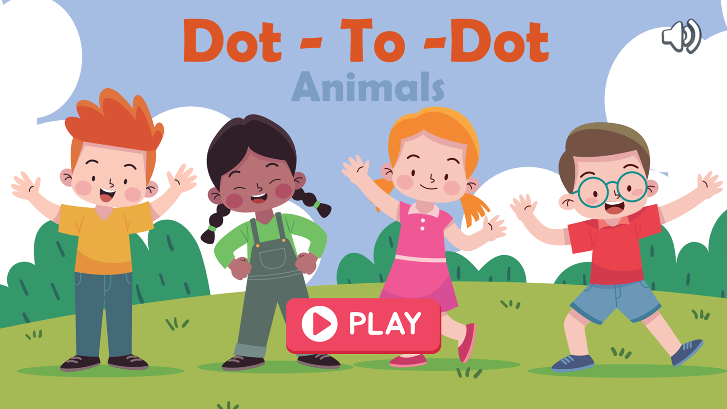Dot to Dot Animals Game Welcome Screen Screenshot.