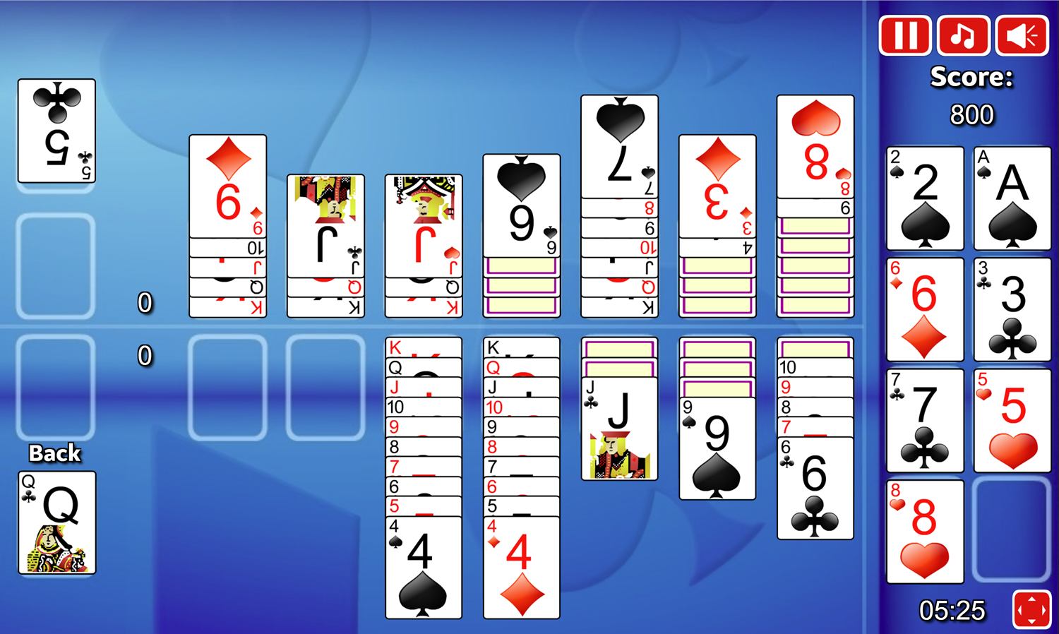 Double Solitaire Game Screenshot.