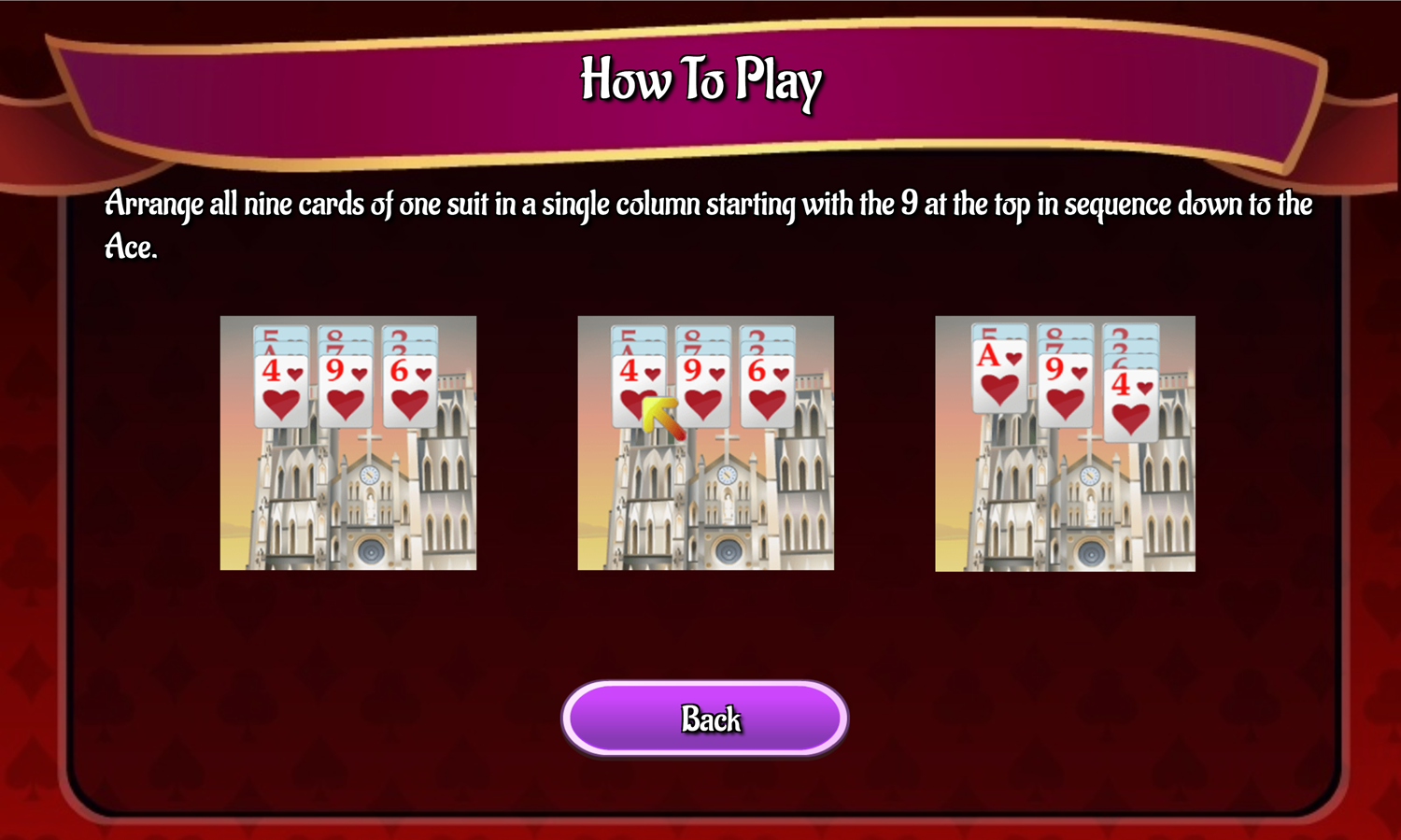 Double Tower of Hanoi Solitaire Game How to Play Screen Screenshot.