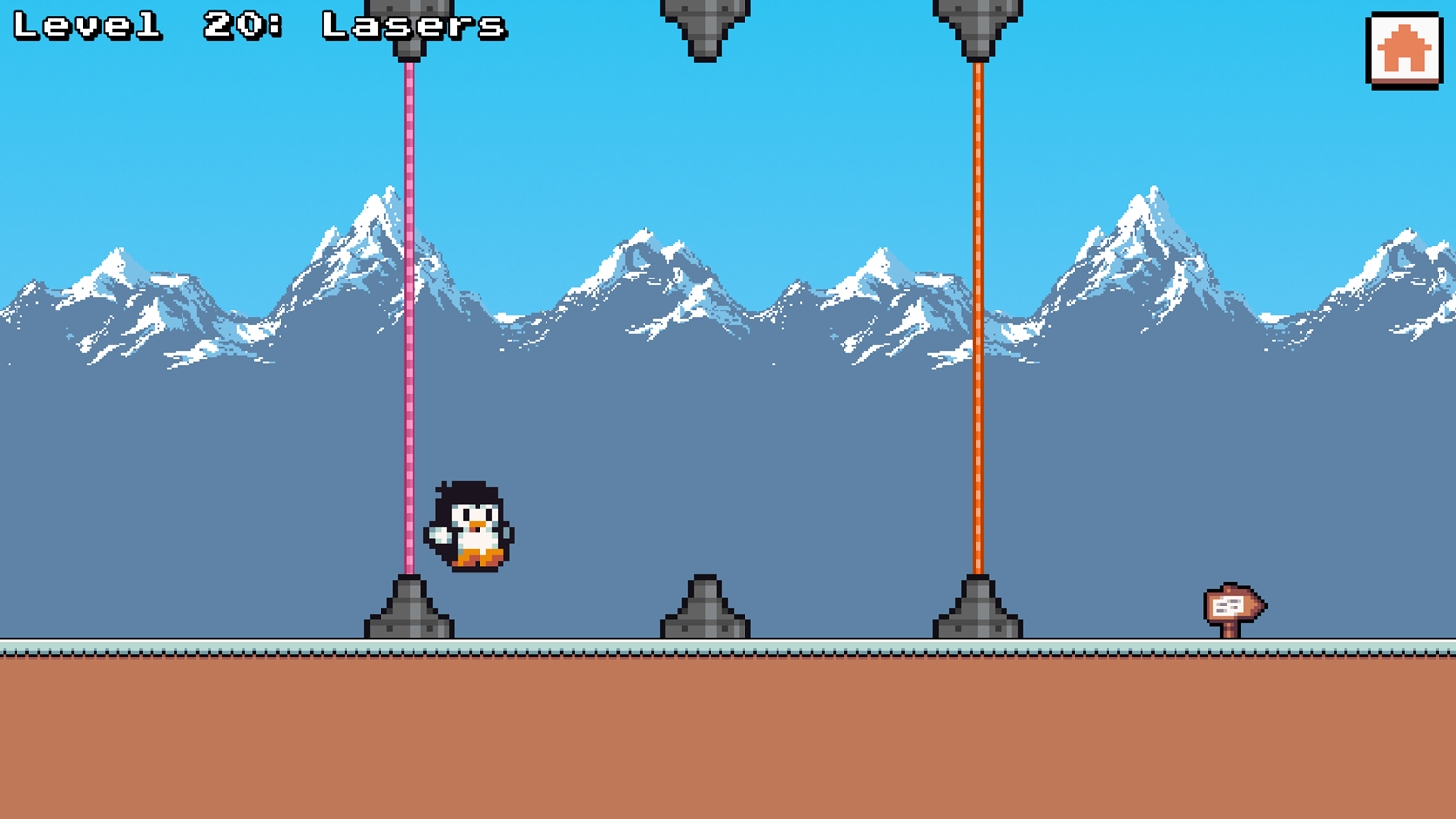 Dozie Penguin Game Lazer Level Screenshot.