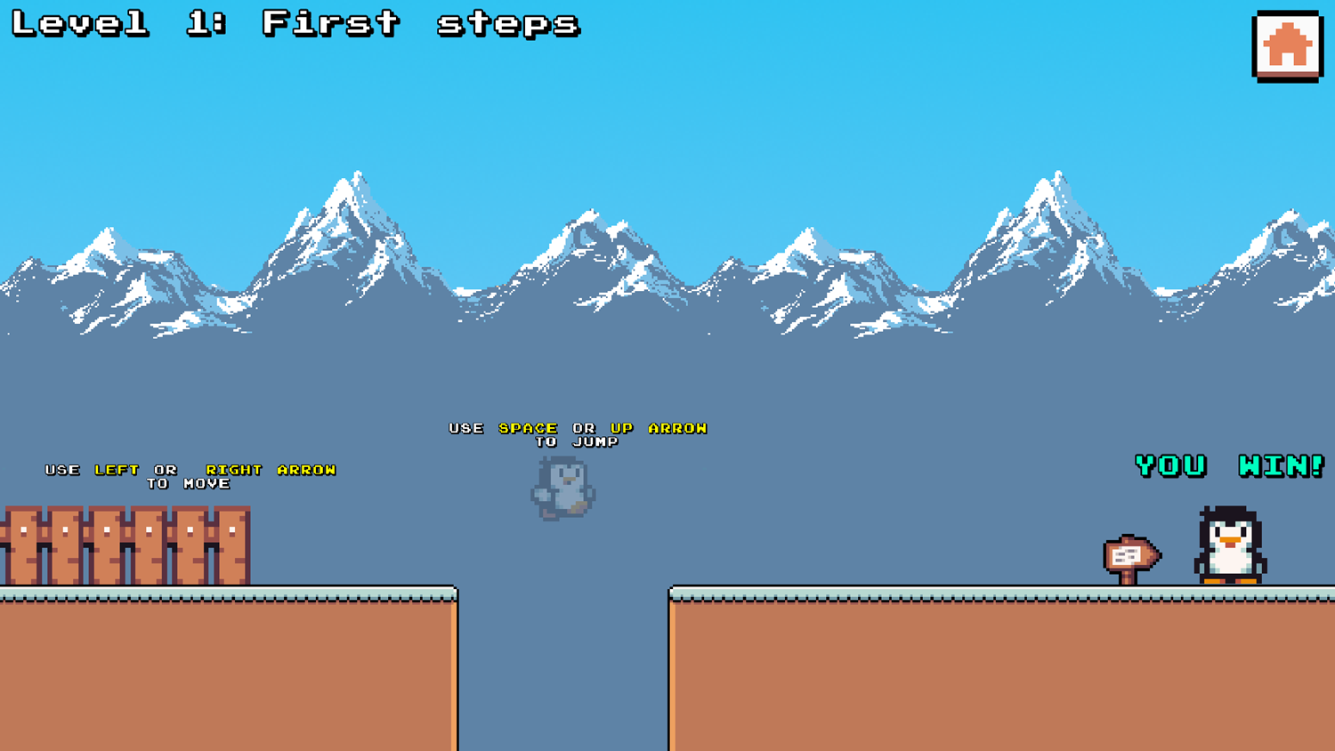 Dozie Penguin Game Level Complete Screenshot.