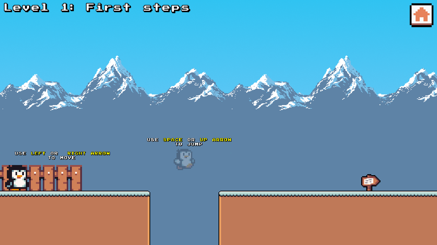Dozie Penguin Game Level Start Screenshot.