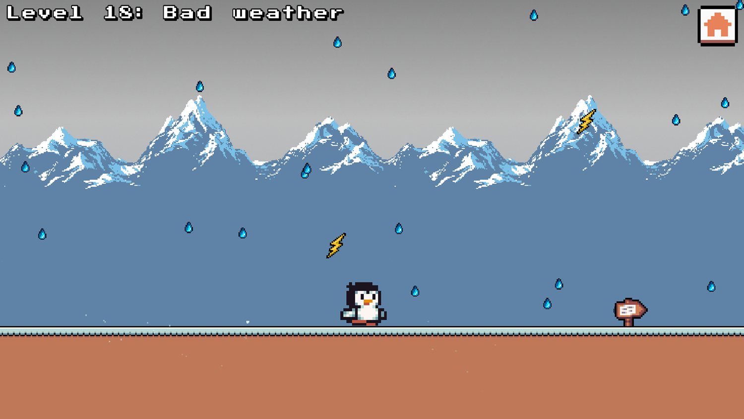Dozie Penguin Game Storm Level Screenshot.